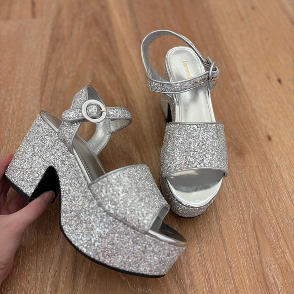 Larroude Miso Platform Glitter Heels - Picture 4 of 8